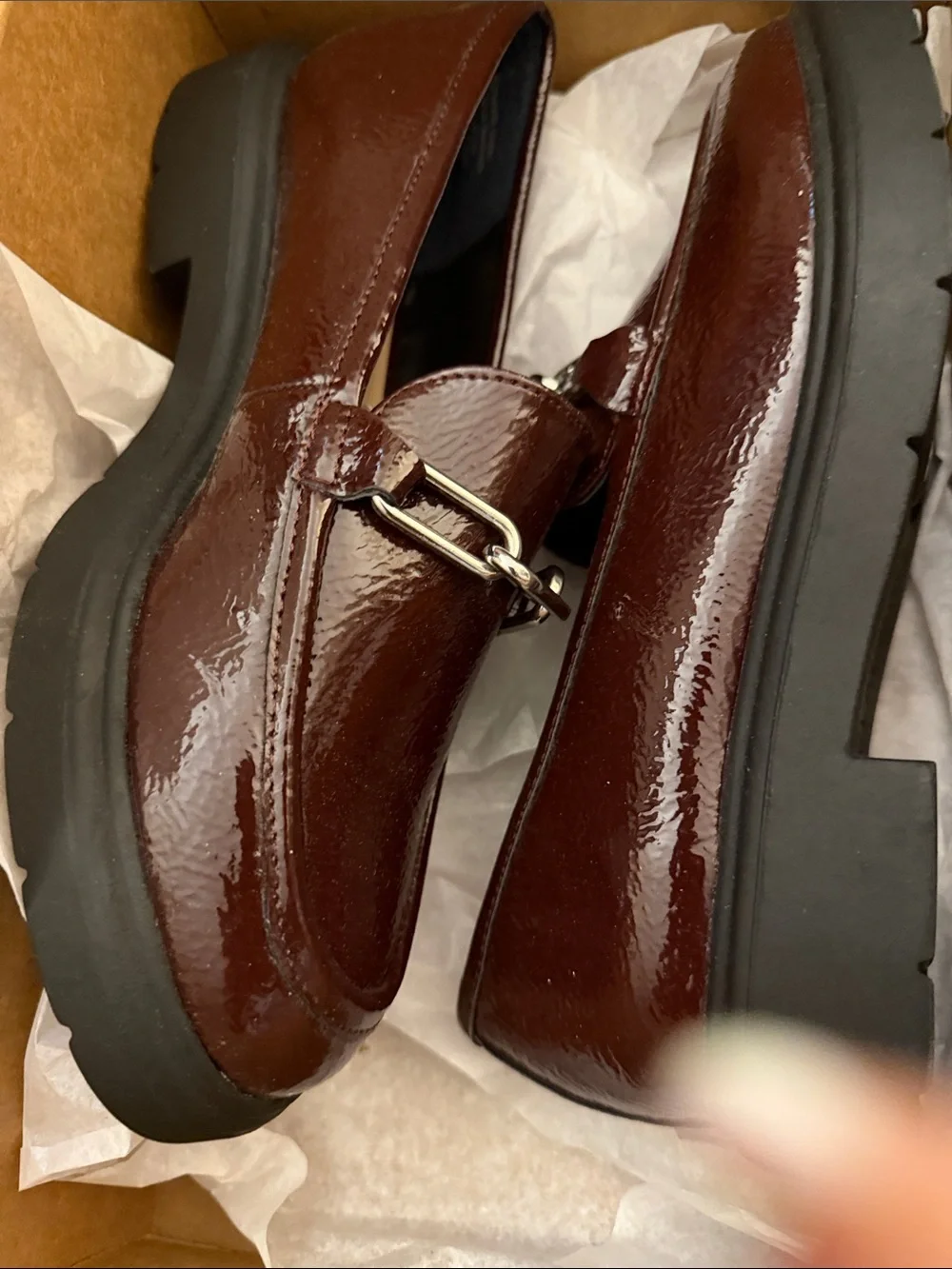 Alfani Men's Burgundy Patent Loafer with Silver Bit